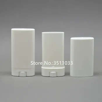

50pcs/Lot 15g Empty Plastic Lip Balm Tube Oval Flat Shape White Transparent Deodorant Bottle Cosmetic Packing Container Tube