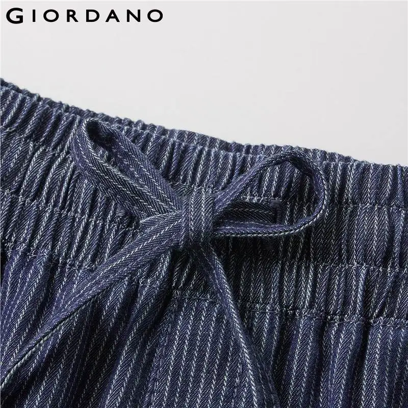 Giordano тонкие джинсовые брюки баски из натурального хлопка с резинкой на поясе