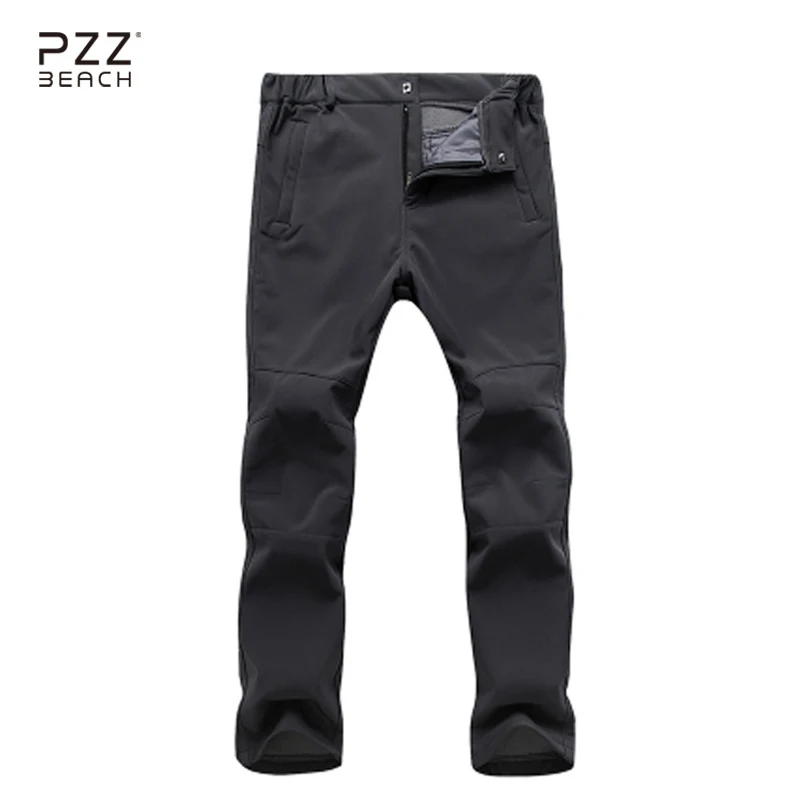 

Men's Hiking Pants Women Outdoor Windstopper Thermal Softshell Pants Breathable Waterproof Camping Riding Climbing Pants Fleece