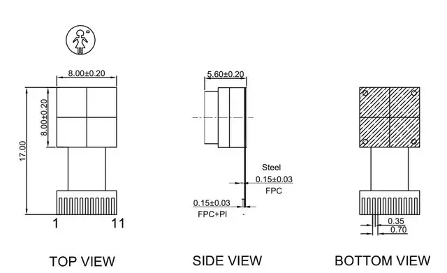Soldering type cmos sensor module| 1megapixel  cmos flex camera base on GC1034 sensor 3
