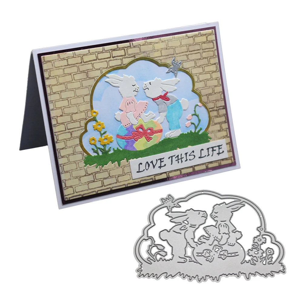 

Adv-one 100*73mm cute couple rabbit Dies Scrapbooking New Arrival Metal Cutting Dies New 2019 Craft New Cutting Dies For 2019