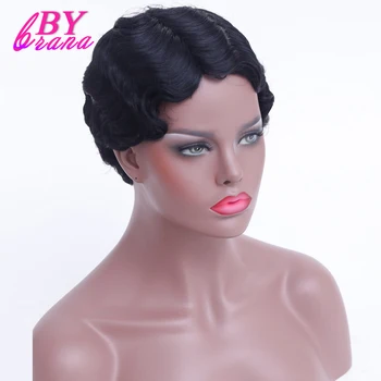 

Short Remy Human Hair Wigs For Black Women Deep Wave Mommy Wig Human Hair Hair Extensions & Wigs Human Wigs Full Machine Wig