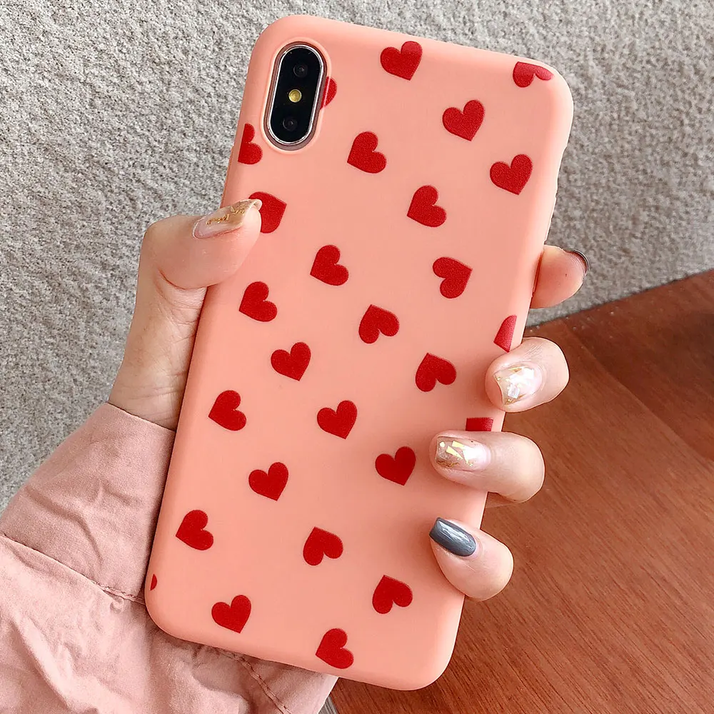 KISSCASE Lovely Matte Phone Case For iPhone X XR XS MAX 7 Hard PC 8 6 Plus Cases Front Back Full Cover |