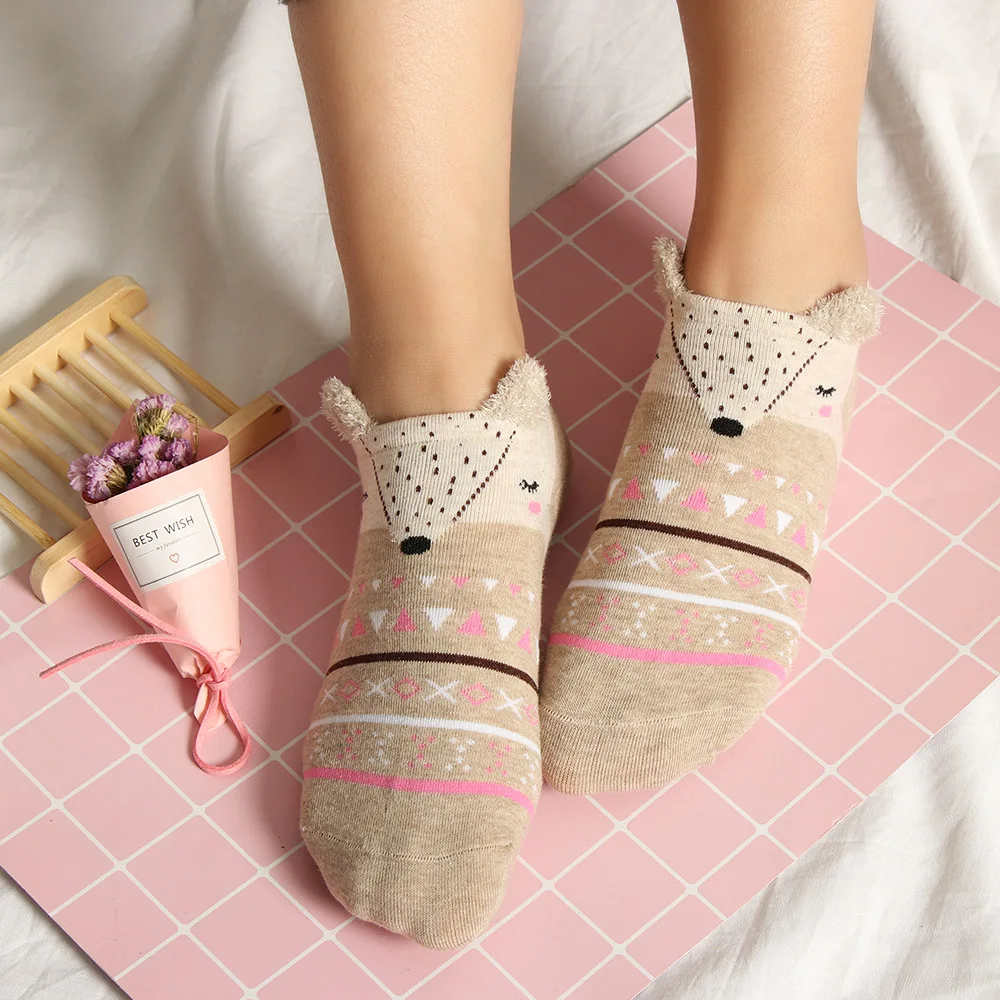 1 Pair 3D Lovely Women Girls Soft Ankle Harajuku Socks Cute Cartoon Animal Cotton Warm Socks Ankle Sox Low Cut Sock 1 Pair 3D Lovely Women Girls Soft Ankle Harajuku Socks Cute Cartoon Animal Cotton Warm Socks Ankle Sox Low Cut Sock