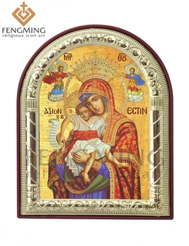 

Can custom Metal silver gold frame of catholic byzantine theotokos Jesus crafts religious on plastic home decoration pendant