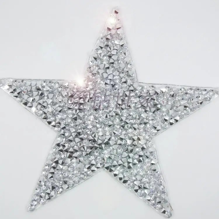 

10pcs/Lot Rhinestone Applique 8.5cm Star Design Hotfix Motif Iron On Patches Transfer Clothing Shoe Bag Diy Accessories Wedding