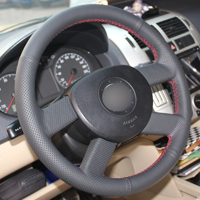 Car Steering Wheel Covers for Volkswagen VW Polo 2003-2006 Black  (2)