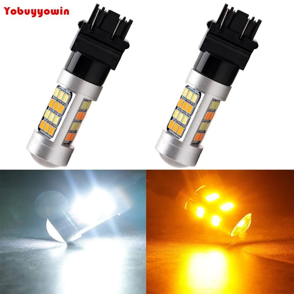 3157 супер яркие 980 Люкс Белый/янтарный Switchback 2835 42-SMD чипсеты светодиодный ные лампы