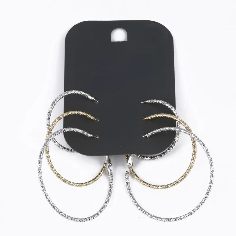 

2018 New Hiphop Punk Rock 3 Pairs/set Lot Sexy Big Circle Earrings Set Simple Round Hoop Earrings for Women Jewelry Dropshipping