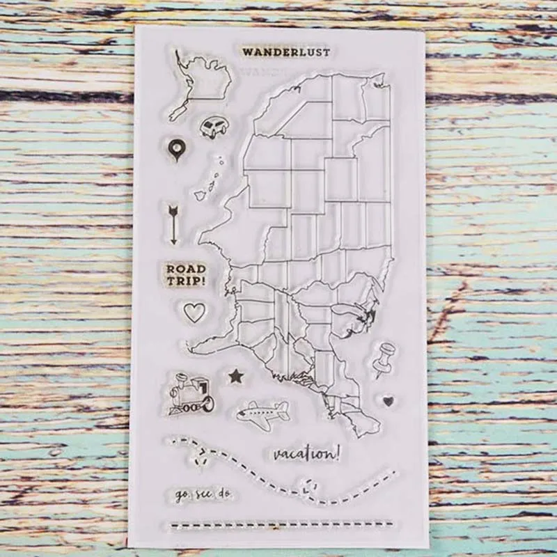 

Road trip vacation transparent clear stamp for DIY Scrapbooking/Card Making/Kids Christmas Fun Decoration Supplies