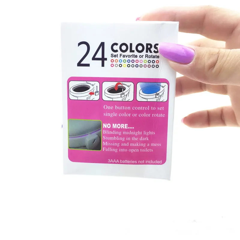 24-color Toilet Induction Light Hanging Toilet Seat Light Led Full-color Body Toilet Lid Cover Lights LED Night Light Nightlight 3