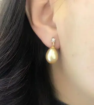 

>>>>noble jewelry 925 silver 9-10 MM natural SouthSea akoya Pearls earrings