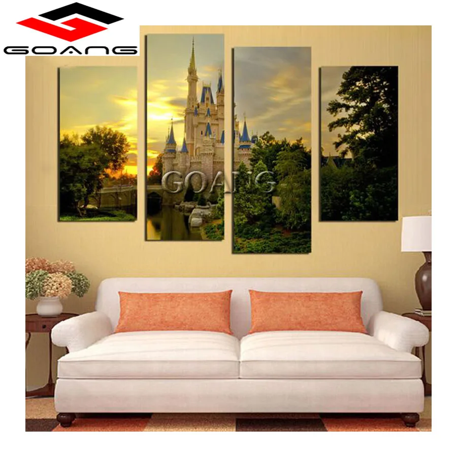 

4pcs beautiful Russian castle scenery 5d diy diamond painting cross stitch rhinestone mosaic home decoration diamond embroidery