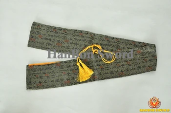 

Japanese Samurai Katana Sword Bags Grey Chinese Calligraphy Style Artificial Silk Carring Custom Case Swords Fittings Wholesale
