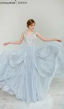 2016 elegante Erstaunliche Scoop Neck Flügelärmeln Prom Kleider mit Bogen Backless Chiffon Sehr Günstige Abendkleider