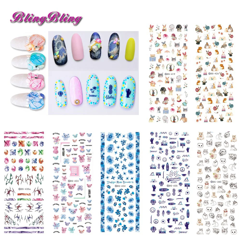 Aliexpress.com : Buy 2 sheets New Nail Stickers Cartoon Design Nail Art