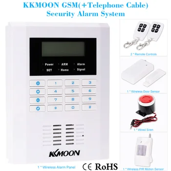 

KKMOON 433MHZ Wireless GSM PSTN SMS Home Burglar Security Secure and Reliable Alarm System Detector Sensor Kit Remote Control
