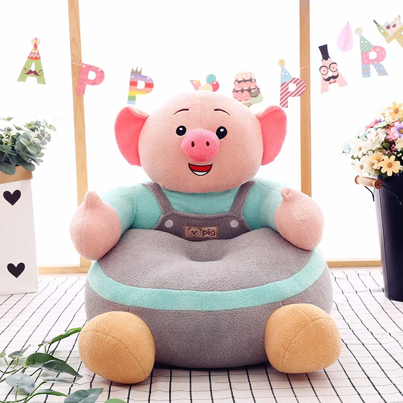 children's sofa cartoon pig plush toy cute baby small sofa seat girl boy birthday gift 57x40x20cm DY50604 (4)