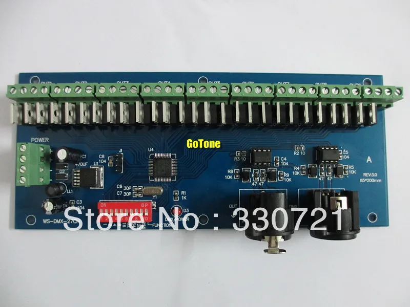 27CH DMX LED Controller DMX512 For LED Strip Module DC7 24V Max 15A