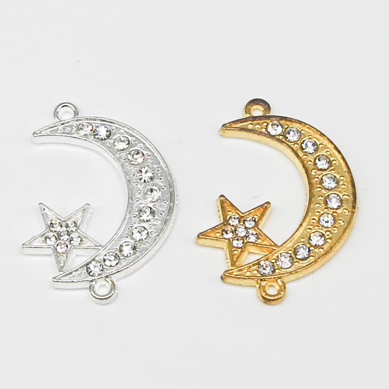 

6pieces Wholesale Muslim Islamic Silver/Golden Allah Crescent Connector Accessories for Islamic Jewelry DIY Making
