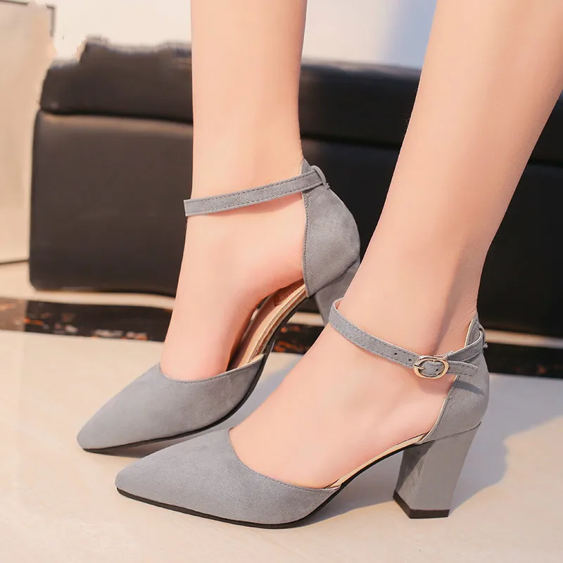 

Lady Shoes High Heels Autumn Flock Pointed Sandals Sexy High Heels Shoes Women Sandals Womens Shoes