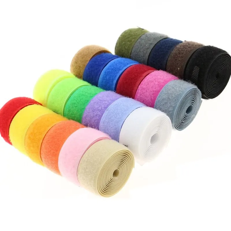 

2.5cm*1M Soft Nylon Hook and Loop Magic Tape Adhesive Fastener AB Sticky Stickers for DIY Sewing Garment Bag Accessories No Glue