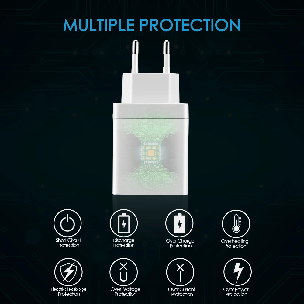 POWSTRO 30 Вт Тип C PD быстрое зарядное устройство 5 в 2,4 А USB зарядное устройство для мобильного телефона адаптер Универсальная зарядка для iPhone X 8 для samsung S8