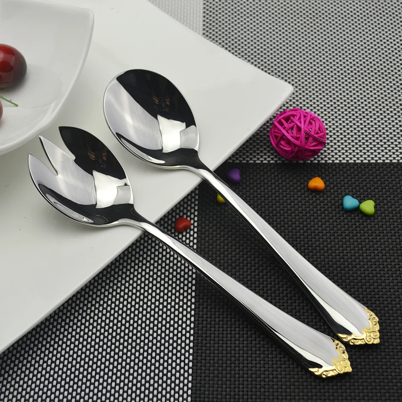 2Pcs High Quality Stainless Steel Delicate High Classic Salad Fork