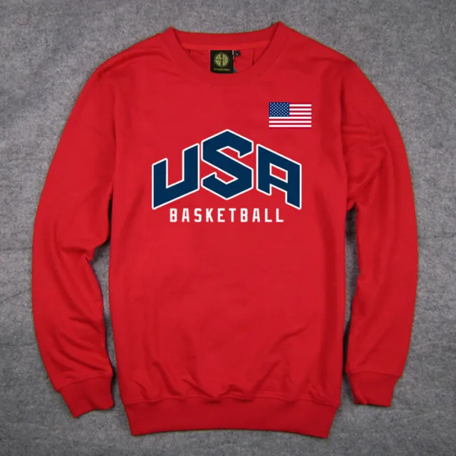 Men's Pullover USA basket ball Dream Team Sweatshirt Hoodie Solid Color