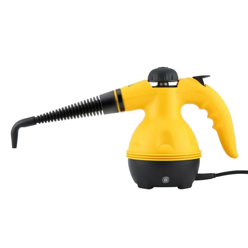 Eu Plug,Multi Purpose Electric Steam Cleaner Portable Handheld Steamer Household Cleaner Attachments Kitchen Brush Tool - Цвет: Yellow and black