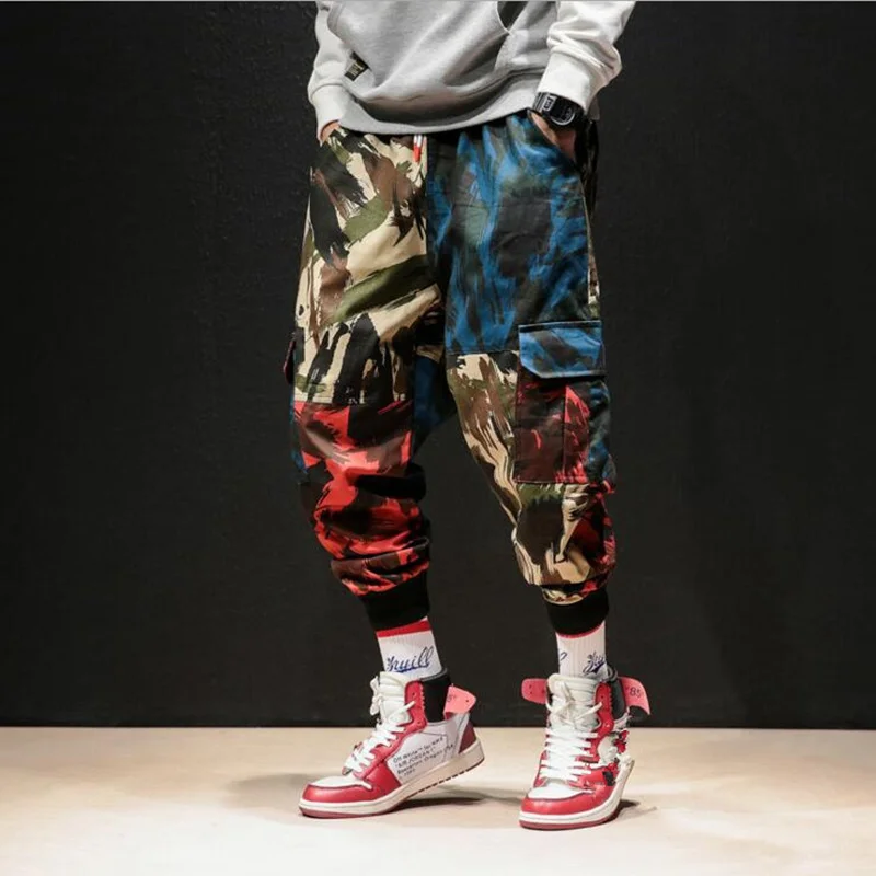 2019 fashion camouflage overalls mens sweat pants hip hop casual