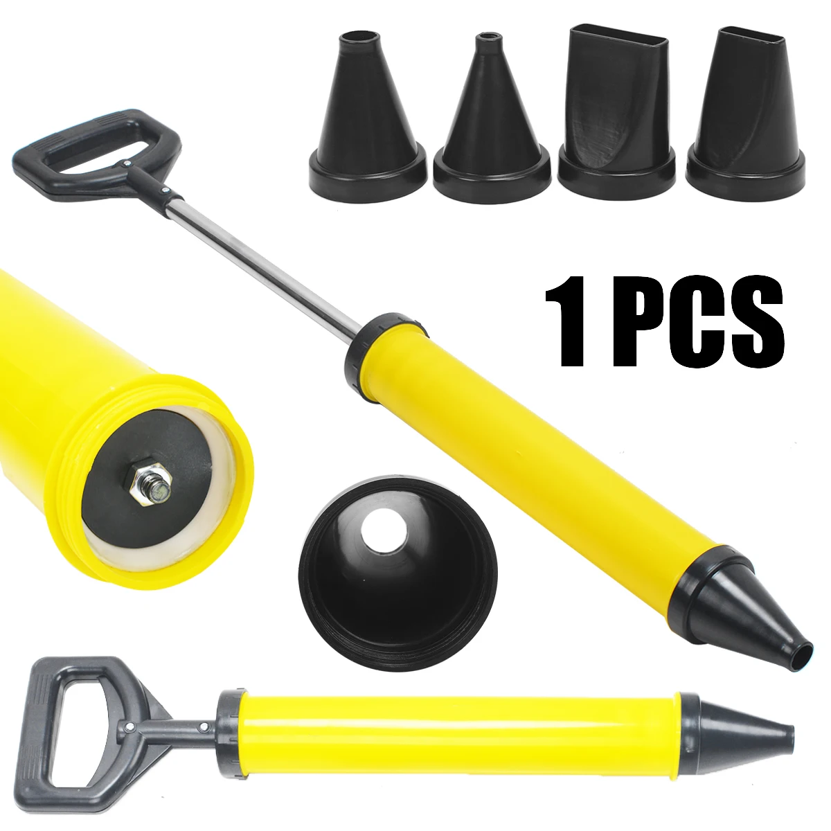 Mayitr 1pc Stainless Steel Caulking Gun Pointing Brick Grouting Mortar Sprayer Applicator Tool for Cement lime 4 Nozzle