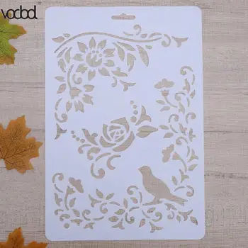 

VODOOL Plastic Stencils DIY Craft Rose Vines Layering for Painting Scrapbooking Stamps Paper Crafts Stencils For Decoration