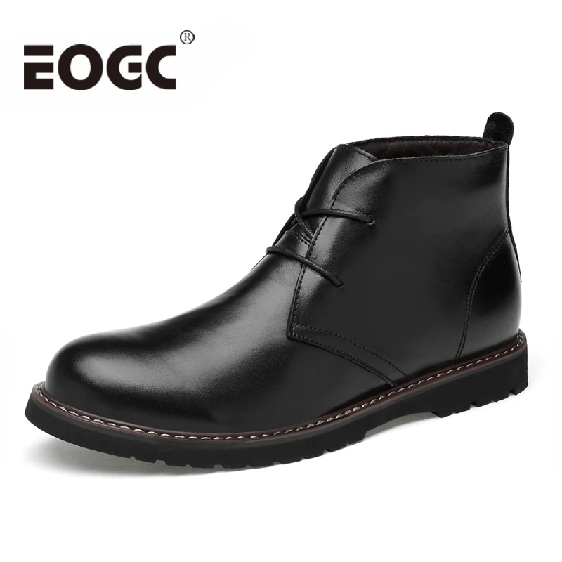 

Autumn Winter Men Boots Handmade Men Ankle Boots Plus Size 36-48 Natural Cow Leather Snow Boots Winter shoes men