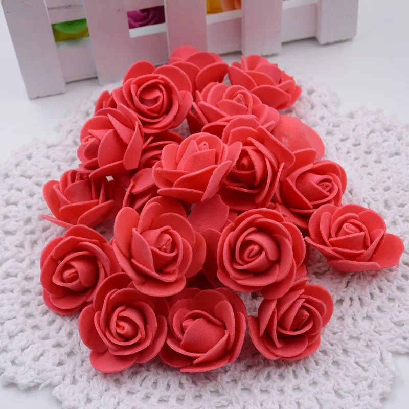 

50PCS/lot 2.5cm Artificial flower PE foam black small artificial Christmas and New Year wedding party rose DIY home accessories