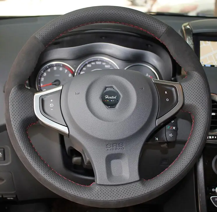 as photo Чехол рулевого колеса автомобиля из натуральной кожи для Renault Koleos 2009- samsung QM5 автомобильный Стайлинг Оплетка на руль - Название цвета: as photo