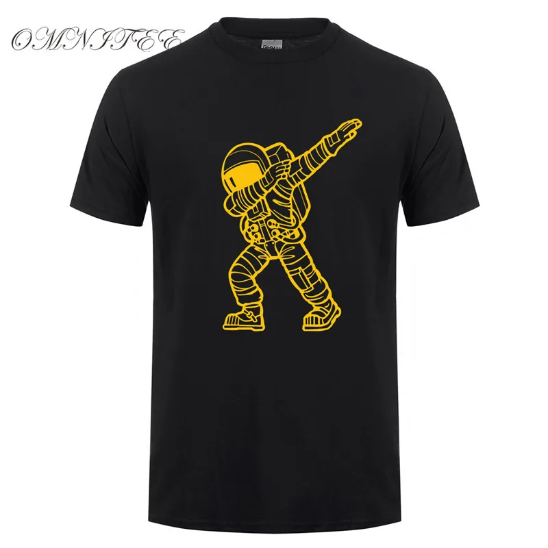 Мода даб Дэнс астронавт Футболка мужская короткий рукав хлопок космический человек футболка Топы Мужская крутая Мужская футболка OZ-092
