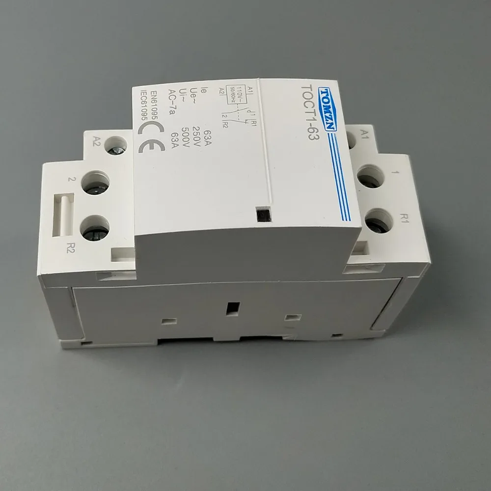 TOCT1 2P 63A 110V COIL 230V/220V 50/60HZ Din rail Household ac Modular contactor 2NO  1NC 1NO