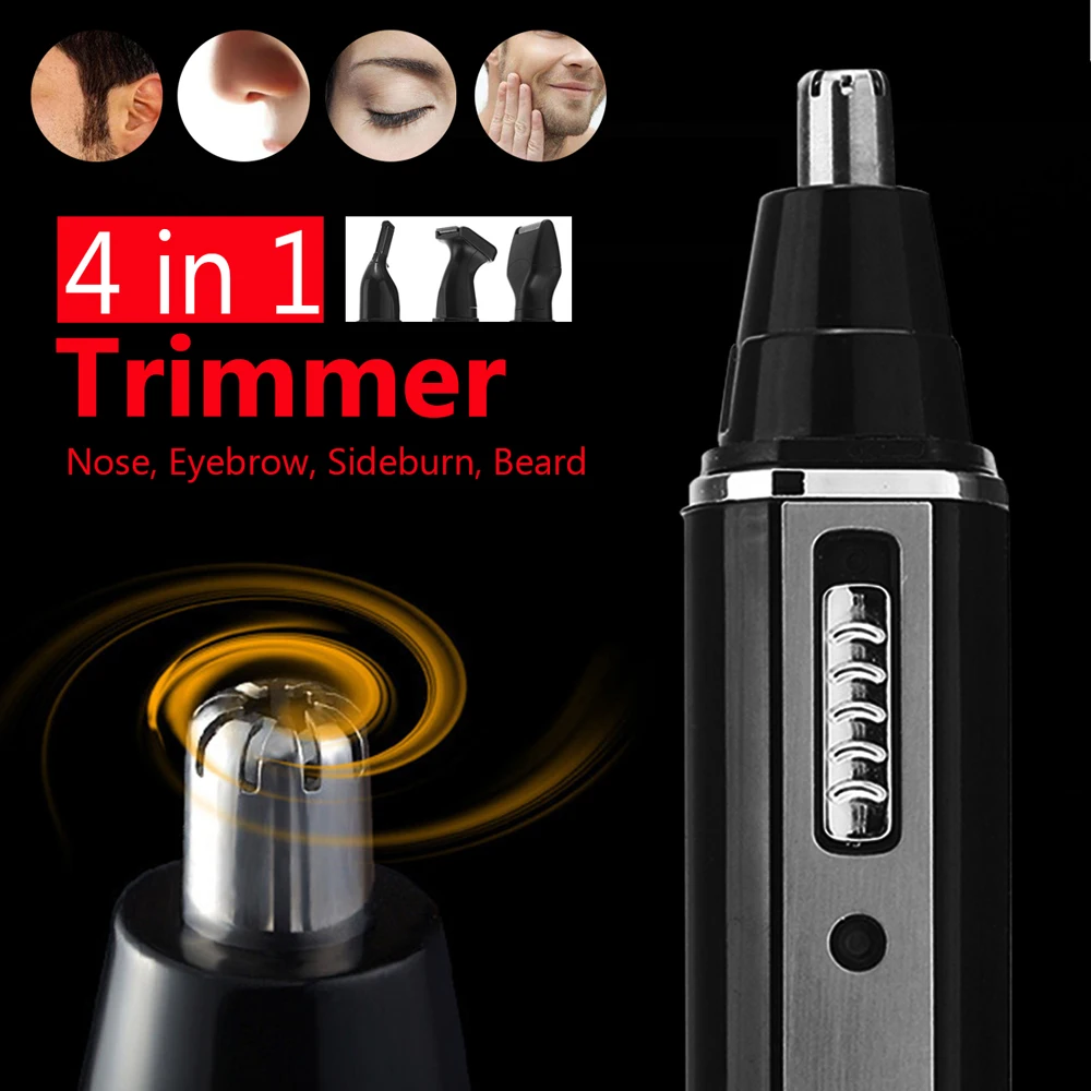 

4 in1 Portable Electric Shaving Rechargeable Nose and Ear Hair Removal Tool Vibrissae Trimmer Mute Rhinothrix Cutting Machine