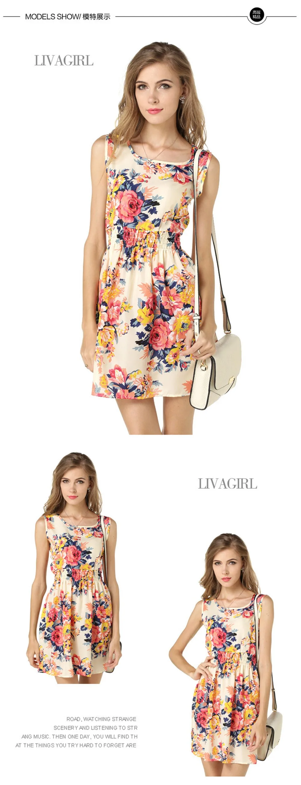 Fashion Tunic Women Dress 2016 Plus Size XXL O-neck WOMEN DRESS Summer Style Floral Print Casual Dresses Women Vestidos Woman (60)