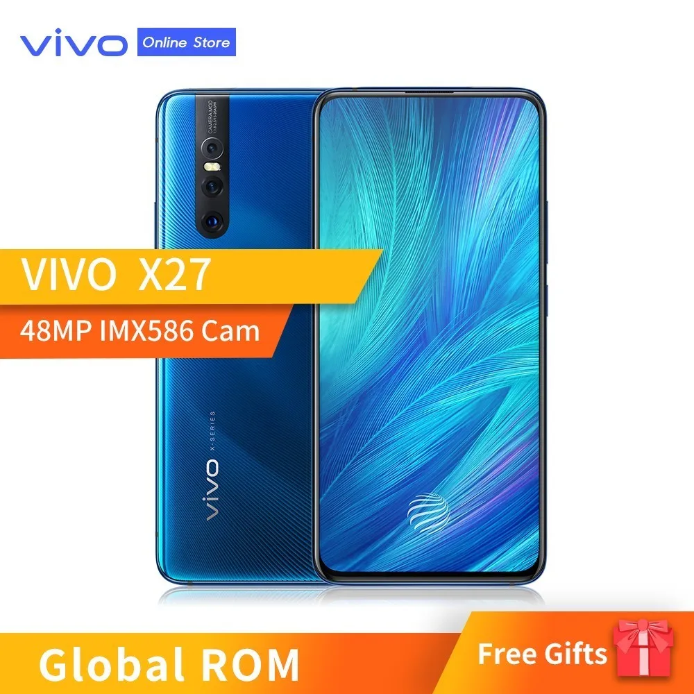 В наличии vivo X27 Смартфон Snapdragon 710 8G Оперативная память 256G Встроенная память 48.0MP подъемные Камера 4000 мА/ч, большая Батарея полный Экран