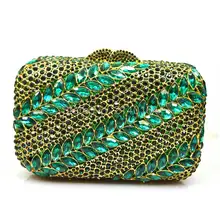 Красивая Multi-Цвет ручной работы футляр дамы кристалл Форма Вечерний Клатч известный бренд серый со стразами Для женщин Свадебные сумка