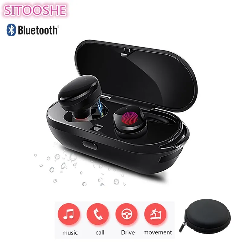 

SITOOSHE Bluetooth Earphone with Mic Wireless Headset Music Earbud Bluetooth V4.2 Noise Canceling for Iphone Xiaomi Samsung