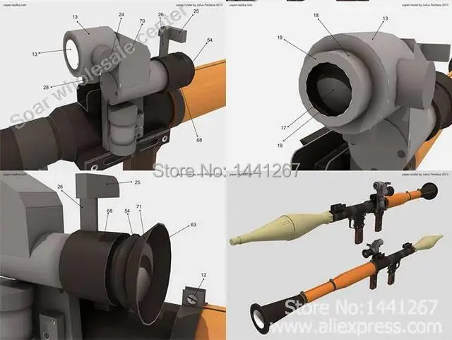 3D бумажная модель RPG-7 Базука может собрать оружие готовой длины 120 см бумажное оружие для косплея Игра Головоломка игрушка