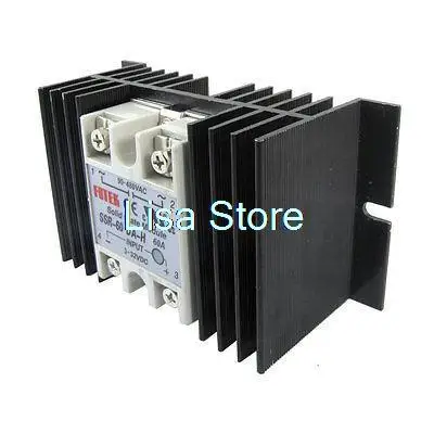 

Temprature Control Solid State Relay SSR 60A 3-32V DC 90-480V AC + Heat Sink