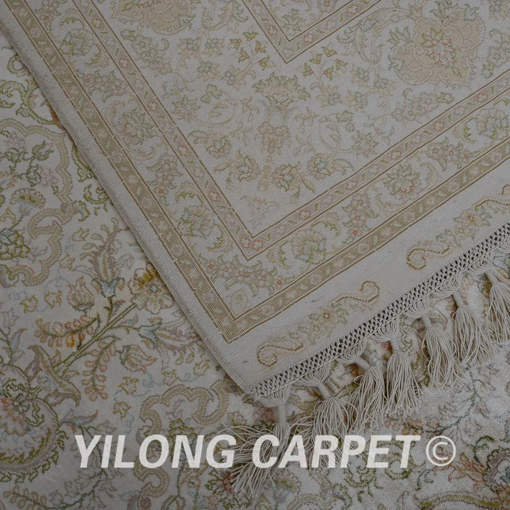 Yilong 4'x6. 2' традиционный шелковый ковер ручной работы коричневый vantage тонкие