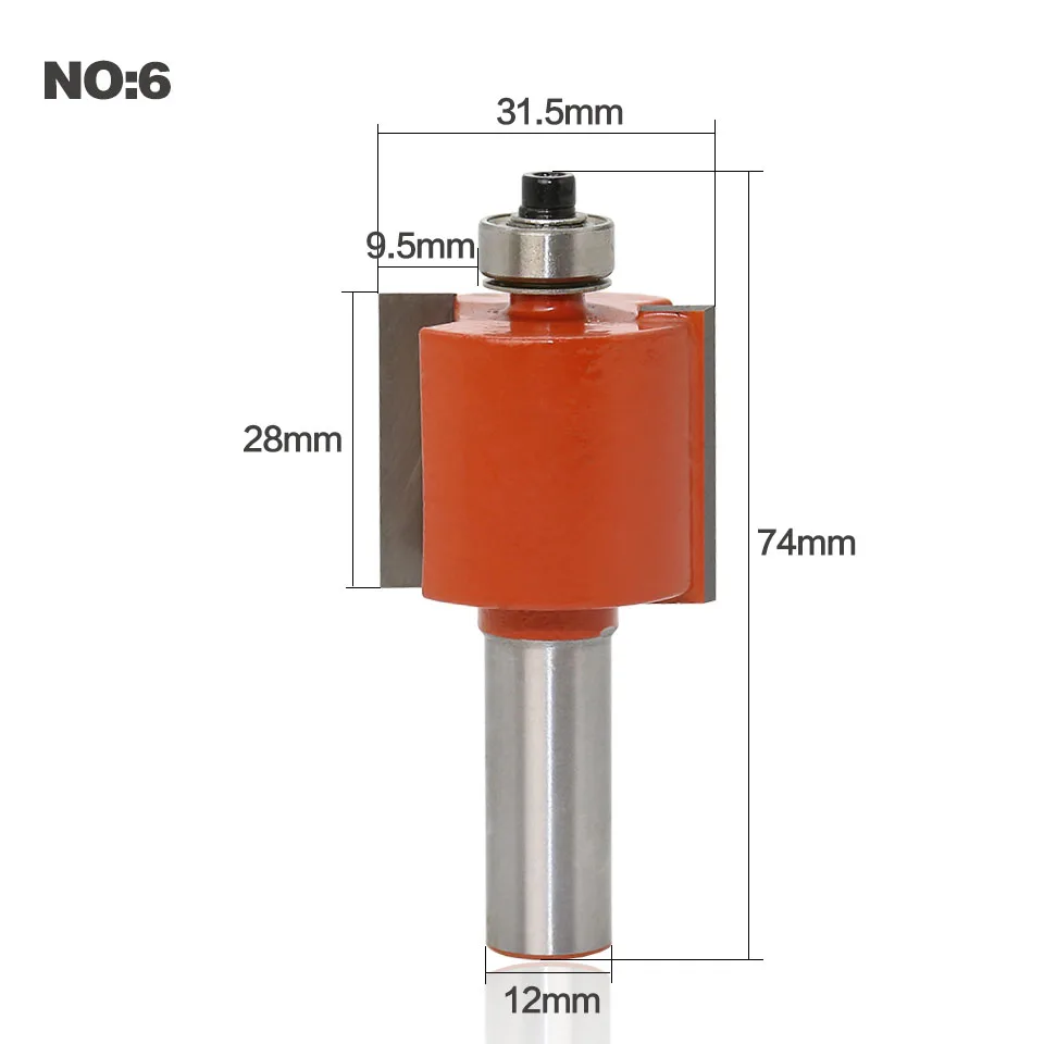 1 шт. 12 мм хвостовиком T Тип Rabbeting фрезы с подшипниками Вольфрам карбида древесины фреза инструменты Фрезы для дерева
