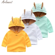 ARLONEET/Одежда для маленьких мальчиков и девочек; толстовка с капюшоном и заячьими ушками; Kds; толстовки и свитшоты для маленьких мальчиков и девочек