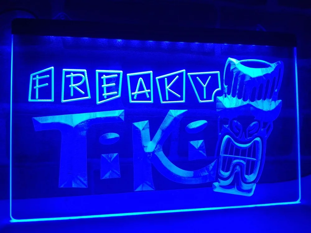 

LM092- Freaky Tiki Bar Mask Pub Beer Led Light Sign