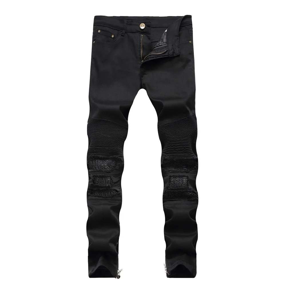 

New Red Ripped Jeans Men 2020 Brand Hi Street Biker Jeans Hommes Casual Hip Hop Elastic Washed Denim Jeans Pants
